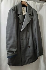 5500$ BRUNELLO CUCINELLI MENS GREY WOOL PEACOAT SZ:US M/50 EU.MADE IN ITALY