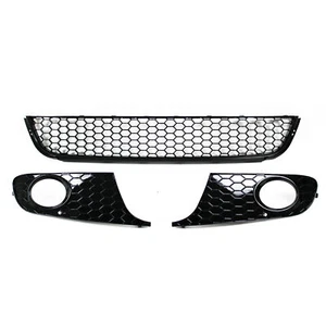 Stoßstange Gitter Waben SCHWARZ GLANZ Links Rechts Mitte für VW Golf 6 VI 2008- - Bild 1 von 2