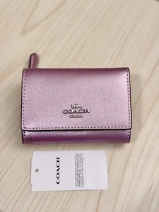 Coach Micro Snap Wallet CW805 In Metallic Pink NWT - Picture 1 of 13