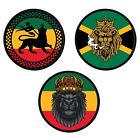 Pack of 3 Roots Reggae Lion Circular Iron On/Sew On Patches Patch Dub Jamaica
