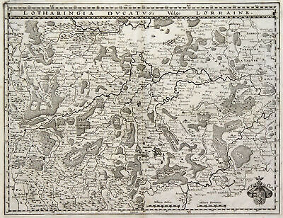 Saarland Lothringen Original Kupferstich Landkarte Merian 1663 • 100€
