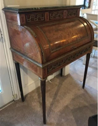 Antique French 18th Century Louis XVI Cylinder Writing Desk Cover