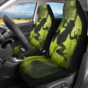 2 Pcs Frog Print Front Car Seat Cover, High Back Bucket Car Seat Cover for Fr... - Picture 1 of 6