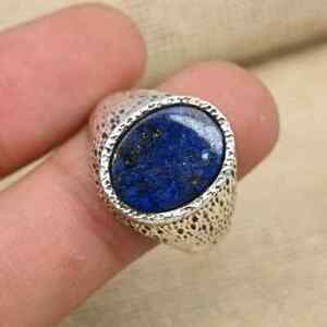 Latest Lapis Lazuli Handmade 925 Sterling Silver Men's Popular Ring All Size D46