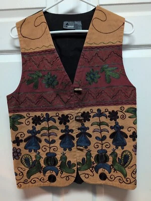 Muñecas Lizwear Birds. Chaleco Floral Talla S Vintage Y2K Cottagecore Bordado  Foto 1 de 4