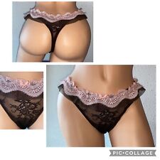 Miss Naory Italy Nylon String Bikini Underwear Panties Thong L 36 US Ruffles