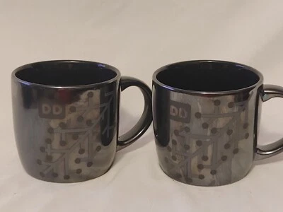Dunkin' Donuts Oil Slick Black Snowflake Collectible Mugs 2014 Set 2 - Image 1 of 4