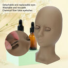 (Single Eyelid Coffee Color)Eyelash Extension Practice Mannequin Head Silicone
