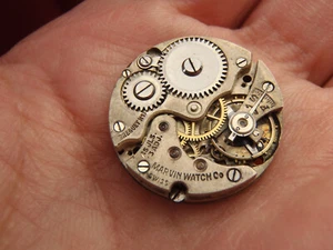 Early Marvin Round Watch Movement 15 Jewels 3 Adj. Diameter 21mm Balance Rotates - Picture 1 of 9