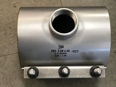 福特 FS1-724x10-CC7 不锈钢带状修复夹 2 英寸 CC 6.84-7.24 马鞍 — 第 1/4 张图片