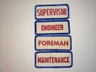 Vintage Service Tech Advertising Uniform Hat Patches Supervisor Engineer Foreman