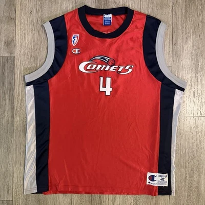 Vintage 90s #4 Wanda Guyton Houston Comets WNBA Jersey Size XL Rare Red - Image 1 of 4
