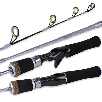 Caña de pescar en hielo fibra de carbono acción rápida fundición giratoria caña de viaje carpa 55 cm Foto 1 de 4