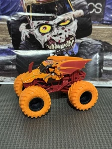 Monster Jam Dragonoid Neon Orange Black Hub Loose Truck 1/64 Played - Picture 1 of 4