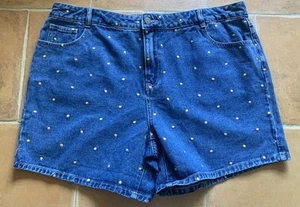 DENIM BY TU ! SIZE 20 ! LOVELY DENIM SHORT ! EXCELLENT CON ! EMBROIDERED SPOTS - Picture 1 of 6