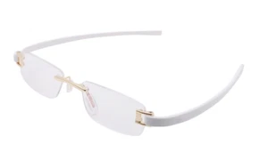 RSINC Rimless Rubber frame eyeglass Fashion eye wear Gold White 50-18-140 Tag A1 - Picture 1 of 11
