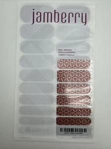 Jamberry Nail Wraps Ruby Love Full Sheet (floral/flowers/sparkle/glitter) - Picture 1 of 2