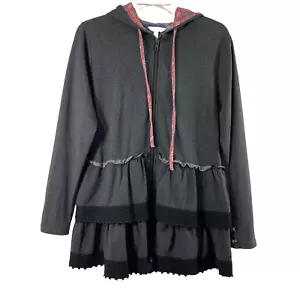 Matilda Jane Wise & Wonderful Jacke Damen mittelgrau Rüschen Hoodie durchgehender Reißverschluss - Bild 1 von 10