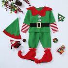 Kids Child Holiday Dress Up Christmas Santa Costume Blouse Pants And Hat Boot