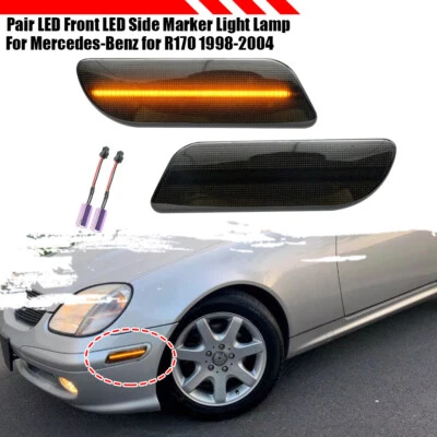 2X Smoke Lens LED Side Marker Light For 1998-2004 Mercedes SLK R170 CLK320 W208 - Image 1 of 4