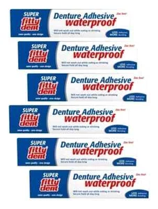 6 x Fittydent Super Denture Adhesive Waterproof 40g - Picture 1 of 1