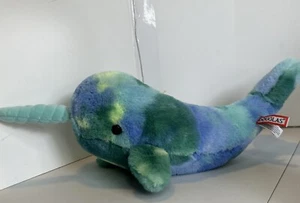 Juguete de peluche Douglas Toys azul verde azulado tye Die Ned Narwhal, 14" - Imagen 1 de 15