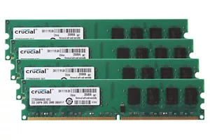 4pcs Crucial 2GB 2Rx8 PC2-6400U DDR2 800MHz 240pin DIMM Desktop Memory RAM &f266 - Picture 1 of 10