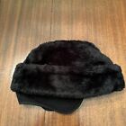 Winter  Black Faux Fur Garrison Style Hat With Ear Flaps-large￼vintage!