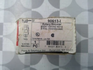 Pass & Seymour 90613-I 3-Wege 600W 120V Drehdimmer, Elfenbein **kostenloser Versand** - Bild 1 von 3