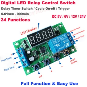 DC 5V 6V 12V 24V Delay Turn On/Off Cycle Signal Trigger Timer Relay Switch Board - Picture 1 of 3