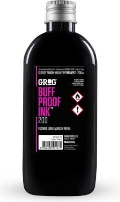 GROG Buff Proof Ink Refill - Glossy Permanent Paint - 200ml Bottle