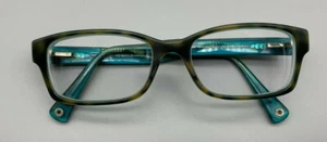 Coach HC6040 Brooklyn Dark Tortoise/Teal Rectangle Acetate Women's Eye Glasses - Picture 1 of 9