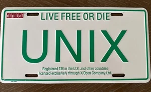 Original Vintage Promo Digital UNIX X/Open Plate Tag LIVE FREE OR DIE (Bin 1) - Picture 1 of 3