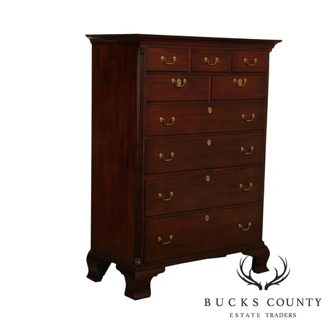 Kindel Winterthur Reproduction Mahogany Chippendale Style High Chest Cover