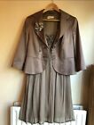 Brown Set With Sequins Dress And Jacket Uk16