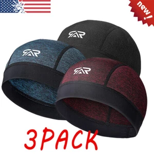 3PCS Cooling Skull Cap Helmet Liner Sweat Wicking Cycling Running Beanie Hat Men - Picture 1 of 18