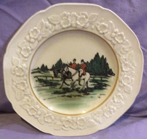 Fox Hunt Hunting Salad Plate Crown Ducal China by Tatler - Picture 1 of 2