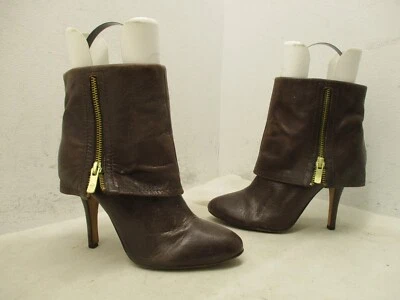 VINCE CAMUTO QUALE Botas al Tobillo de Cuero Marrón con Cremallera Tacón Alto para Mujer 6.5 B Foto 1 de 4