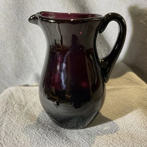 Antique 19th Century Victorian Hand Blown Amethyst Glass Jug Pitcher 10cm Tall - Picture 1 of 4