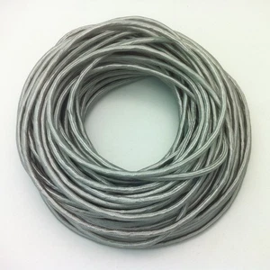 50m Design Textilkabel Stoffkabel Zug-Pendelleitung Silber 2x0,75 EU Qualität  - Bild 1 von 1