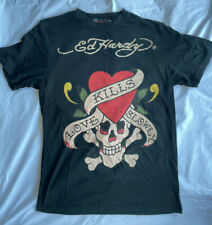 Vintage Ed Hardy Men"S "Love Kills Slowly" Black Short Sleeve T-Shirt Sz: S-Xxxl