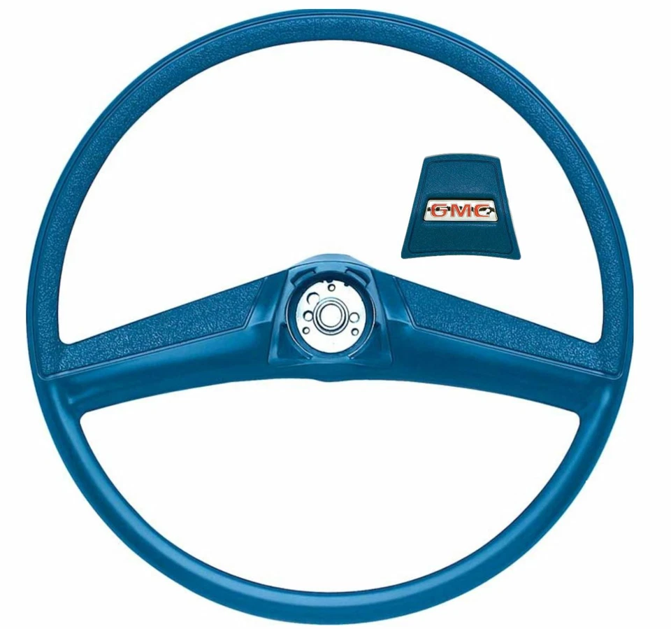 OER 17" Blue Steering Wheel With Red Logo GMC Horn Cap For 1969-1972 GMC Truck - Image 1 of 4