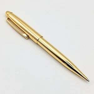 Luxury Stainless Steel Ballpoint Pen Gold Twist Top - Office Gift Dad Executive - Picture 1 of 7