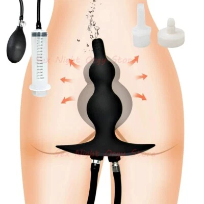 Inflatable Colon Cleanser Shower Enema Douche Nozzle Silicone Anal Cleaner Women - Image 1 of 4