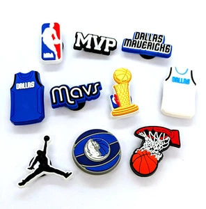 DALLAS MAVERICKS SHOE CHARMS (10pcs) Basketball Cool Gift Accessories Set Lot - Picture 1 of 5