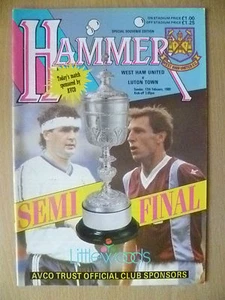 1989 League Cup Semi FINAL- WEST HAM UNITED v LUTON TOWN, 12 Feb 1989 (Org, Exc* - Picture 1 of 2