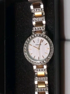 Fossil Jesse Ladies Watch Silver Dial Two-tone Steel Crystal No Battery ES3622 - Picture 1 of 11