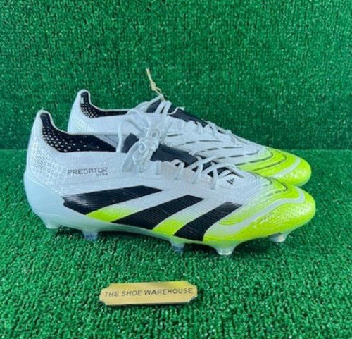 Men's Adidas Predator Elite SG White Green Soccer Cleats JI1067
