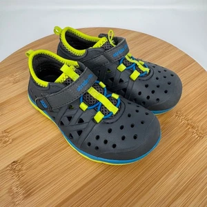 Stride Rite Kids Gray Neon Blue Made2Play Phibian Water Shoes Toddler Size 8 - Picture 1 of 11