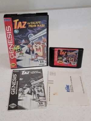 Taz in Escape From Mars (Sega Genesis, 1994) CIB with Manual Tested  - Image 1 of 4